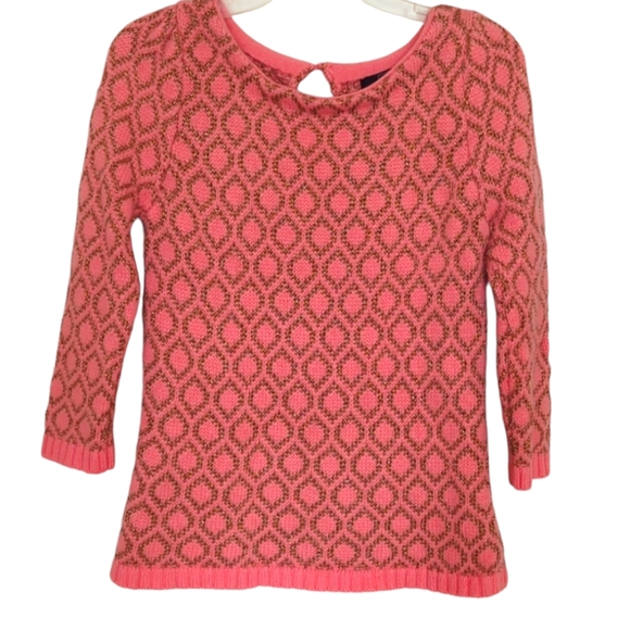 DOLCE VITA CORAL & METALLIC GOLD SWEATER - Picture 1 of 9